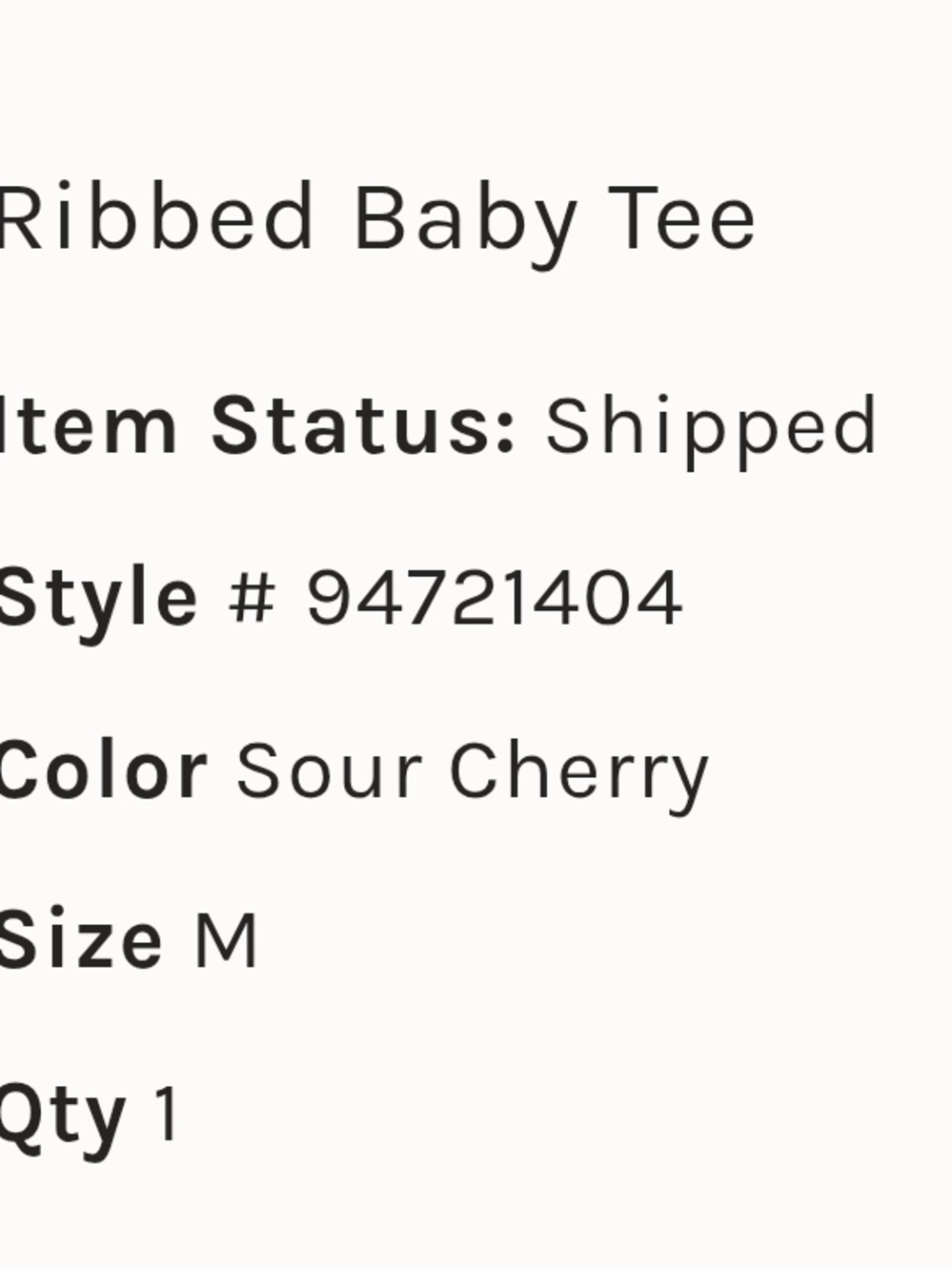 Free People Ribbed Baby Tee - Picture 4 of 4
